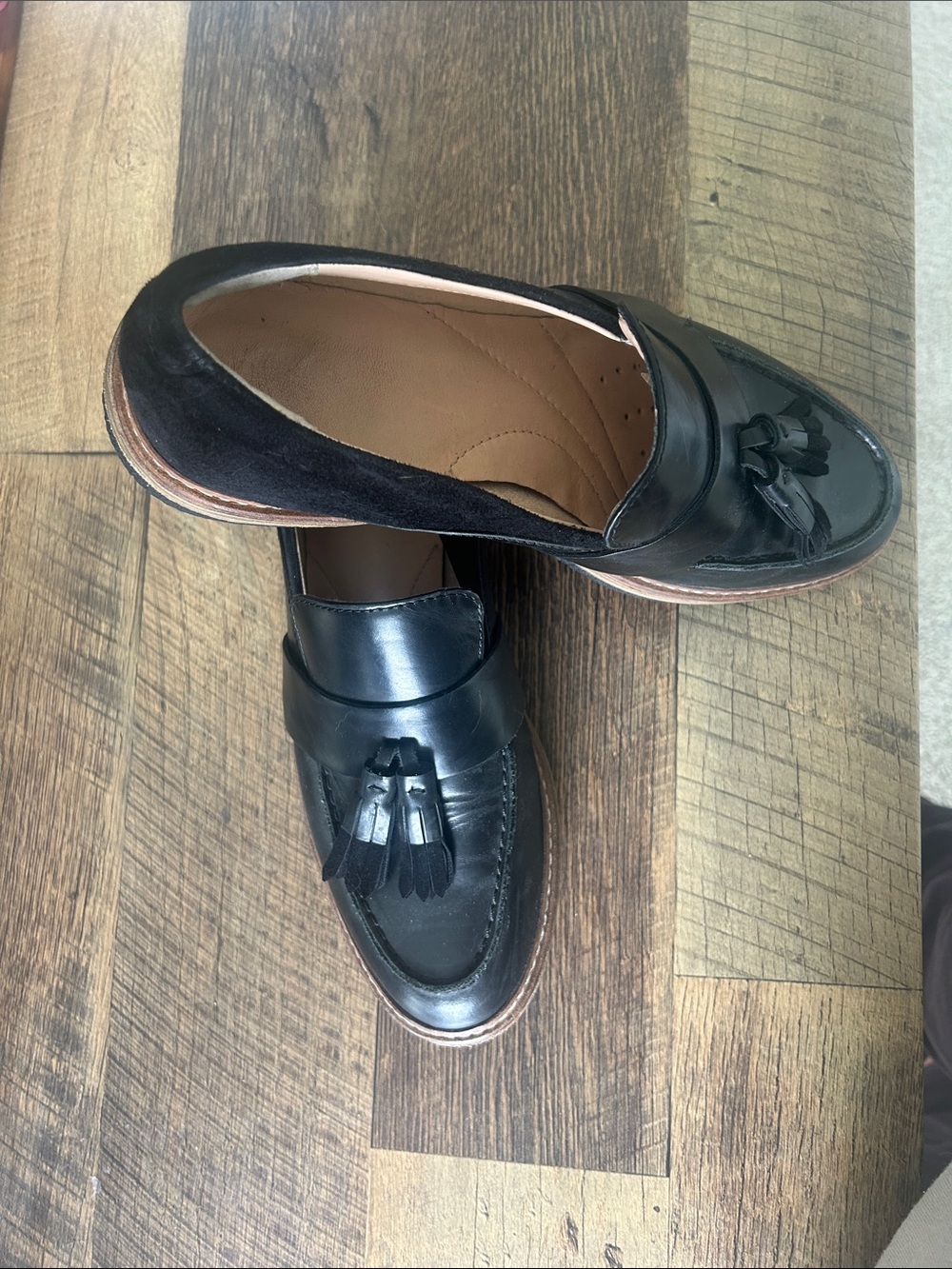 Clarks Black Tassel Leather Loafers